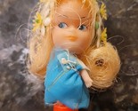 Vintage 1960s Liddle Kiddles Clone Doll Blonde w Flower Crown 2.5 inches - $24.95