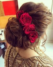 Rose Flower Red Big Artificial Bridal Hair Pin Accessories For Wedding  &amp; Party - £12.65 GBP