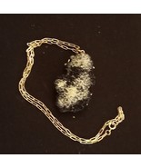 Druzy black and white gem pendant necklace gold tone chain - €9,33 EUR