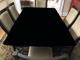 Velvet table cover - 5 ft LIFETIME RECTANGLE - CORD DWST/ BL + BAG custo... - £156.33 GBP