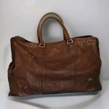 Land Leather Bag Vagabond Style Weekender Duffle Gym 21&quot;x13&quot;x10&quot; - $65.44