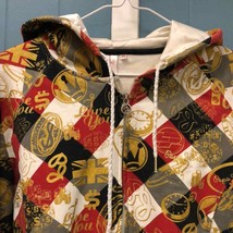 Pepe London gold emblem $ print satin lined hoodie zip u jacket juniors ... - $46.28