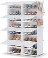 HOMIDEC Shoe Rack, 8 Tier Shoe Storage Cabinet 32 Pair Plastic Shoe Shelves - €59,89 EUR