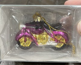 3&quot; Kurt Adler Motorcycle Ornament Fuchsia Hot Pink New in Box - $12.86