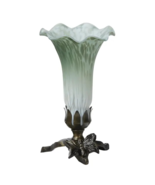 8&quot;H White &amp; Green Lily Glass Butterfly Accent Lamp - $59.28