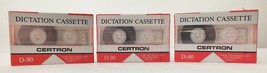 NEW Certron Dictation D90 Cassette Tapes Sealed - Lot of 3 - $7.70