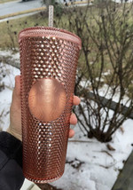 RARE Starbucks Rose Gold Studded Cold Cup Tumbler Venti 24oz Spike 2019 - £254.48 GBP