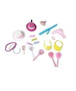 Barbie mirror brush comb hair rollers Hats Necklace - $10.15