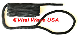 USA Made Premium 3/8 in x 25 ft Black Nylon Boat Yacht Dock Line Marine ... - $46.07