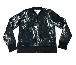 RBX Performance Womens Black/White/Teal Marble Print Scuba Knit Jacket Sz S - £7.18 GBP