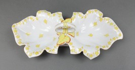 Herend Hungary 7511 Yellow Large Double Leaf Plate Serving Dish Centerpi... - $465.99
