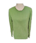 Women&#39;s Izod Cable Knit Sweater Olive  Green Size Large - €7,69 EUR