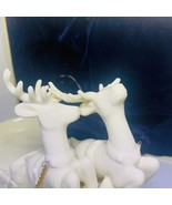Reindeer With Sleigh Gold Accents Candle Holder Christmas Classic Noel P... - £34.83 GBP