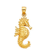 14K Yellow Gold Sea Horse Pendant - €193,05 EUR