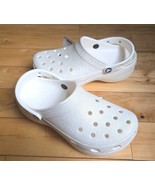 Crocs Classic Platform Glitter Clog Chalk Ivory Slip On Sandal New Women... - $54.80 CAD