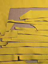Yellow Perforated leather Scraps for Crafting.  12oz. Count - £5.10 GBP