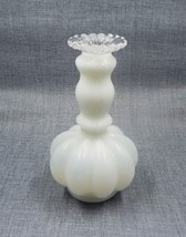 Fenton Silver Crest Melon Glass Cologne Perfume Bottle No Stopper 5 Inch - £31.69 GBP