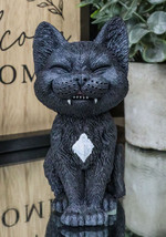 Ebros Sinister TeeHee Pets Grinning Black Cat Figurine 4&quot;Tall Wild Kitten Statue - £14.86 GBP