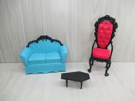 Monster High Clawdeen&#39;s COFFIN BEAN CAFE Coffee Shop Furniture couch chair table - £12.25 GBP