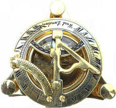Nautical Dreams Maritime Sundial Compass Vintage Shiny Brass Pirate&#39;S Bo... - $29.00