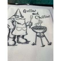 Dishtowel Tea towels Gnome Grillin&#39; &amp; Chillin&#39; 100% Cotton 32&quot; x 36&quot; NEW - £7.87 GBP