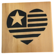 Anitas Rubber Stamp American Flag Heart Star Stripes Patriotic Love Card... - $6.99