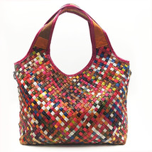  Style Leather Bag Hand-Woven Shoulder Crossbody Bag Women&#39;s Leather Lady Bag Wo - $88.00