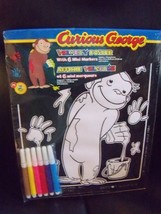 Curious George Playing in Paint Velvety Poster With Markers NEW - £6.41 GBP