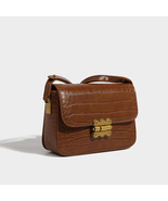 Brown Crocodile Pattern Shoulder Bag Messenger Small Bag - £54.23 GBP