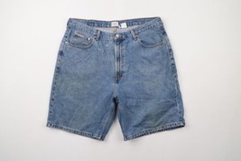 Vintage 90s Calvin Klein Mens 38 Distressed Baggy Loose Denim Shorts Jorts Blue - £39.40 GBP