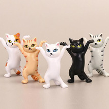 5pcs Models Dancing Cat Figure Animation Cat Model Toys - £20.14 GBP