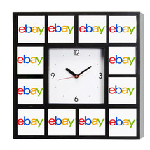 Ebay Clock Big Square with 12 pictures - £24.85 GBP