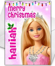 BARBIE Personalised Christmas Card - Barbie Disney Christmas Card - £3.29 GBP