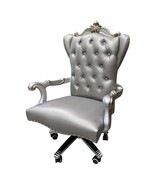 Versailles Executive Office Chair, Silver Faux Leather - $16,137.11 MXN