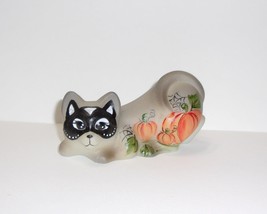 Fenton Glass Halloween Mask Crouching Cat Kitten Figurine Ltd Ed #1/23 M... - $212.92