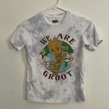 Blue &amp; White Tie Dye Short Sleeve &quot;We Are Groot&quot; T-Shirt Tee Marvel Smal... - €5,98 EUR