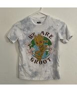 Blue &amp; White Tie Dye Short Sleeve &quot;We Are Groot&quot; T-Shirt Tee Marvel Smal... - $126.96 MXN