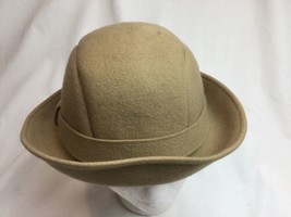 Womens J Crew 100% Wool Bucket Hat Tan sz M/L With FLAW - $20.78