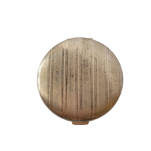 Vintage Striped Gold Tone Powder Compact USA Made Vintage Vanity Collectible - £10.32 GBP