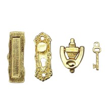 AirAds Dollhouse DIY 1:12 Scale Golden Metal Door Handle Lock Set4 - £5.33 GBP