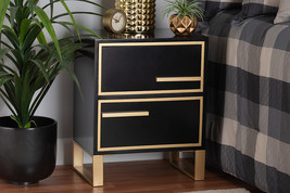 Grayson Black and Gold Metal 2-Drawer End Table - $201.00