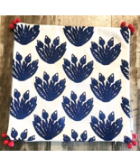 Levtex Home Embroidered Floral Pillow Cover Case Blue Red White 18″ x 18″ - €17,24 EUR