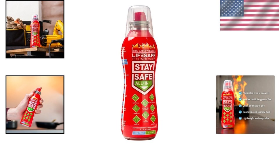 StaySafe Eco-Friendly Portable Fire Extinguisher - Multi-Use 10 Fire Types Item image 2