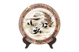 Oriental Panda Motif Porcelain Decorative Plate 10&quot; Diameter - £39.75 GBP