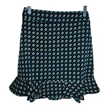 Band of The Free COLETTE TEAL DIAMOND MINI A Line Ruffle SKIRT Women Sma... - $16.50