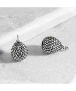 Sterling Silver 3D Scaled Dragon Egg Charm 20x12mm - $67.88 CAD