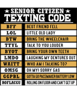 Senior Citizen Texting Codes 2.5” Square Metal Refrigerator Magnet. - £5.78 GBP