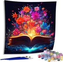 Paint Numbers for Adults Book DIY Oil Painting Flower Acrylic Paint Numb... - £26.58 GBP