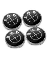 4x BMW 68mm all black wheel hub center cover wheel hub badges emblem  - $27.57 CAD