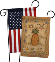 Welcome Sweet Pineapple - Impressions Decorative USA - Applique Garden Flags Pac - £24.83 GBP